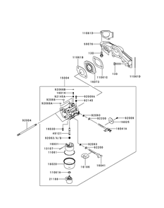 Kawasaki Fr730v-As21 Carburetor Diagram and Parts List for Z-FORCESZ48 (17AIDGHB-17AIDGHB010)(2015) Cub Cadet Lawn Tractor